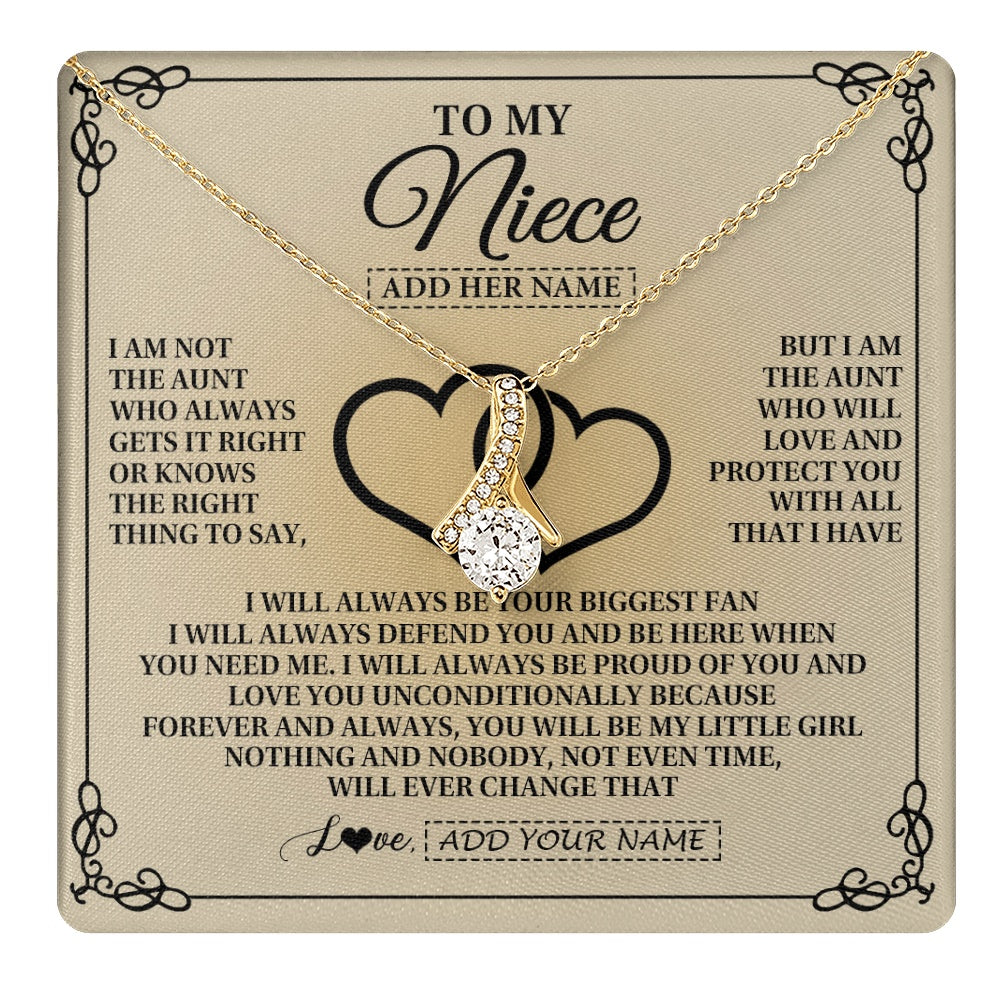 Alluring Beauty Necklace 18K Yellow Gold Finish | 1 | Personalized To My Niece Gifts From Aunt Niece Birthday Gifts Jewelry For Women Aunt Niece Pendant Necklace Christmas Custom Gift Box Message Card | teecentury.myshopify