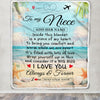 Personalized To My Niece Gifts From Aunt Uncle Auntie Blanket Beach I Love You  Birthday Gifts Graduation For Niece Christmas Customized Fleece Blanket | teecentury