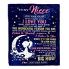 Personalized To My Niece Gifts From Aunt Uncle Auntie Blanket Floral Moon Birthday Gifts For Niece Graduation Wedding Christmas Customized Fleece Blanket | teecentury