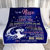 Personalized To My Niece Gifts From Aunt Uncle Auntie Blanket Floral Moon Birthday Gifts For Niece Graduation Wedding Christmas Customized Fleece Blanket | teecentury
