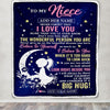 Personalized To My Niece Gifts From Aunt Uncle Auntie Blanket Floral Moon Birthday Gifts For Niece Graduation Wedding Christmas Customized Fleece Blanket | teecentury