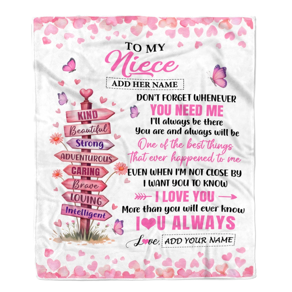 Personalized To My Niece Gifts From Aunt Uncle Auntie Blanket Kind Beautiful Birthday Gifts For Niece Graduation Wedding Valentines Christmas Fleece Blanket | teecentury