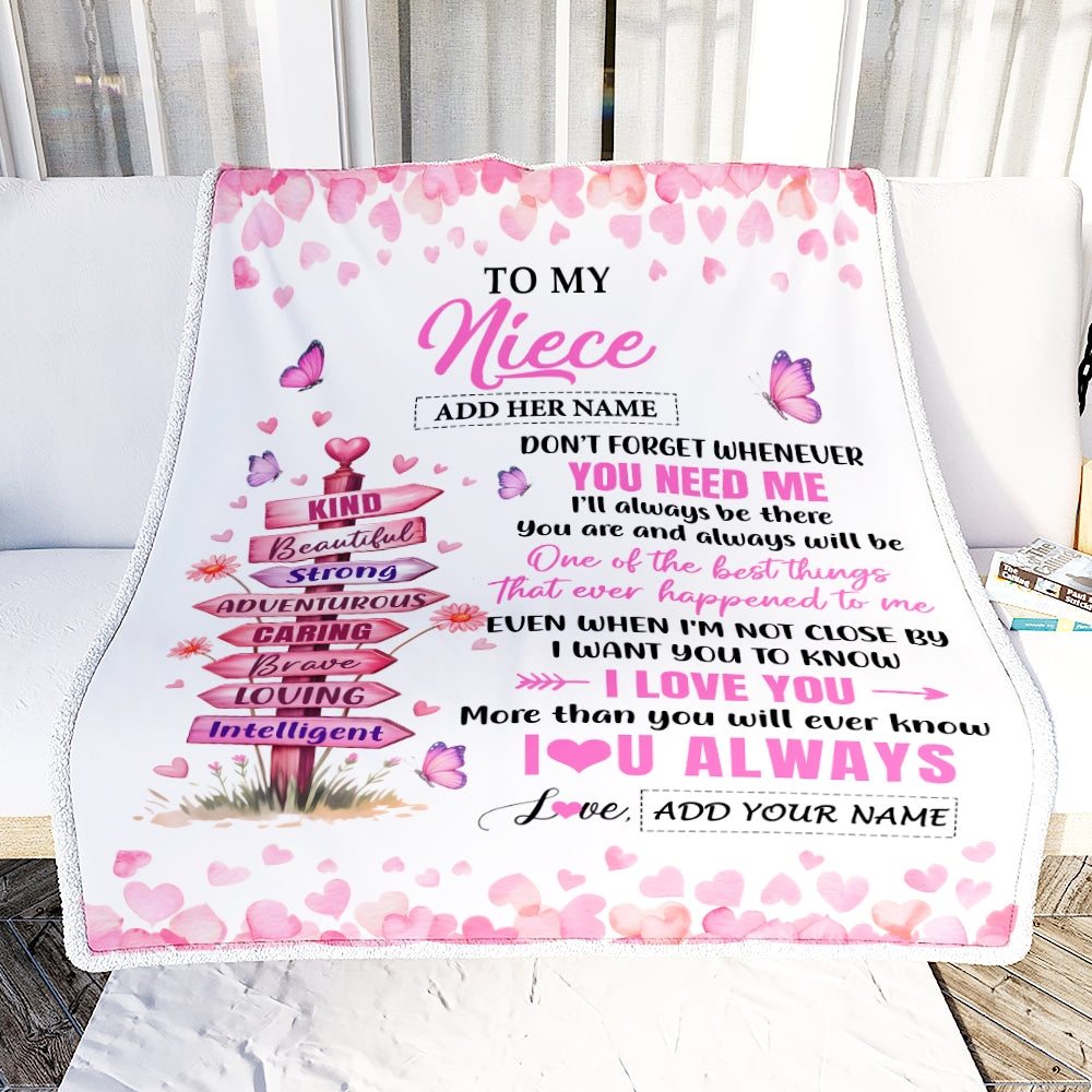 Personalized To My Niece Gifts From Aunt Uncle Auntie Blanket Kind Beautiful Birthday Gifts For Niece Graduation Wedding Valentines Christmas Fleece Blanket | teecentury