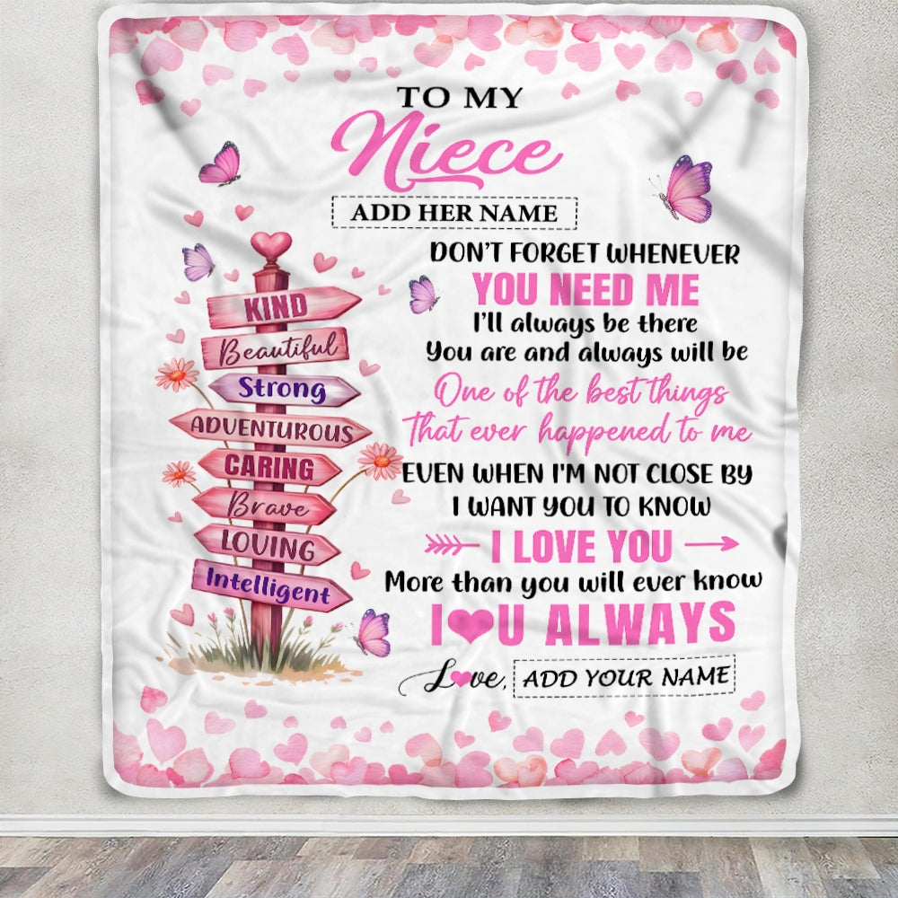 Personalized To My Niece Gifts From Aunt Uncle Auntie Blanket Kind Beautiful Birthday Gifts For Niece Graduation Wedding Valentines Christmas Fleece Blanket | teecentury