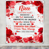 Personalized To My Niece Gifts From Aunt Uncle Auntie Blanket Rose Flower Anniversary Birthday Gifts Niece Graduation Christmas Custom Fleece Throw Blanket | teecentury