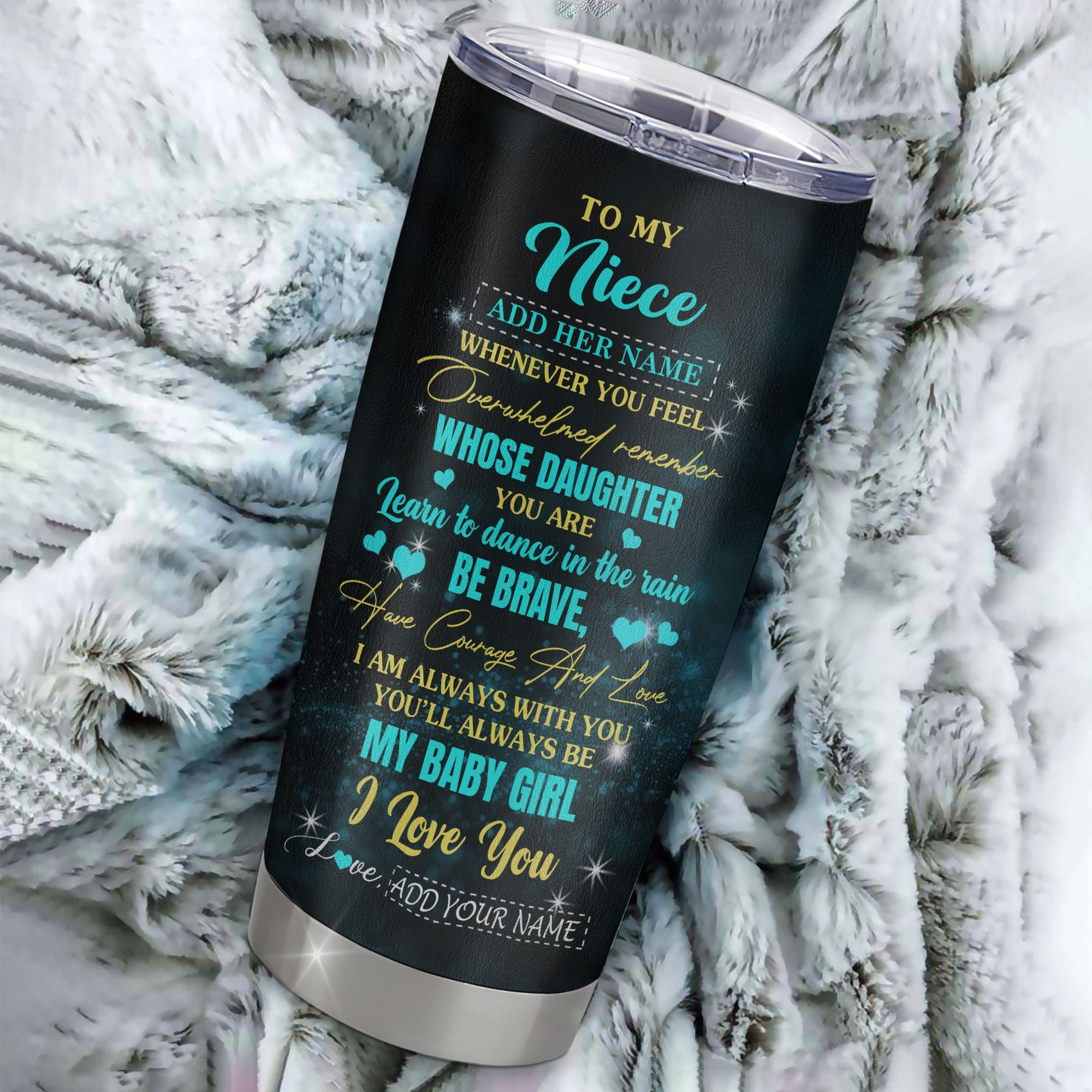 Personalized To My Niece Gifts From Aunt Uncle Auntie Tumbler Sunflower Ideas For Grown Niece Birthday Gifts Graduation Christmas Custom Stainless Steel Cup Travel Mug | teecentury