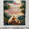 Personalized To My Niece Gifts From Aunt Uncle Blanket Don't Give Up Bear Gifts For Niece Birthday Graduation Christmas Customized Fleece Throw Blanket | teecentury
