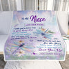 Personalized To My Niece Gifts From Aunt Uncle Blanket Don't Give Up Dragonfly Gifts For Niece Birthday Graduation Christmas Customized Fleece Throw Blanket | teecentury