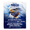 Personalized To My Niece Gifts From Aunt Uncle Blanket Don't Give Up Eagle Gifts For Niece Birthday Graduation Christmas Customized Fleece Throw Blanket | teecentury
