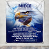 Personalized To My Niece Gifts From Aunt Uncle Blanket Don't Give Up Eagle Gifts For Niece Birthday Graduation Christmas Customized Fleece Throw Blanket | teecentury