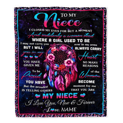Personalized To My Niece Gifts From Aunt Uncle Blanket Dream Catcher Birthday Gifts For Niece Graduation Valentines Day Christmas Customized Fleece Blanket | teecentury
