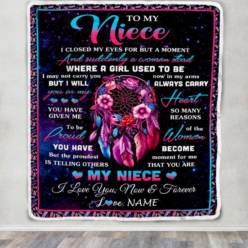Personalized To My Niece Gifts From Aunt Uncle Blanket Dream Catcher Birthday Gifts For Niece Graduation Valentines Day Christmas Customized Fleece Blanket | teecentury