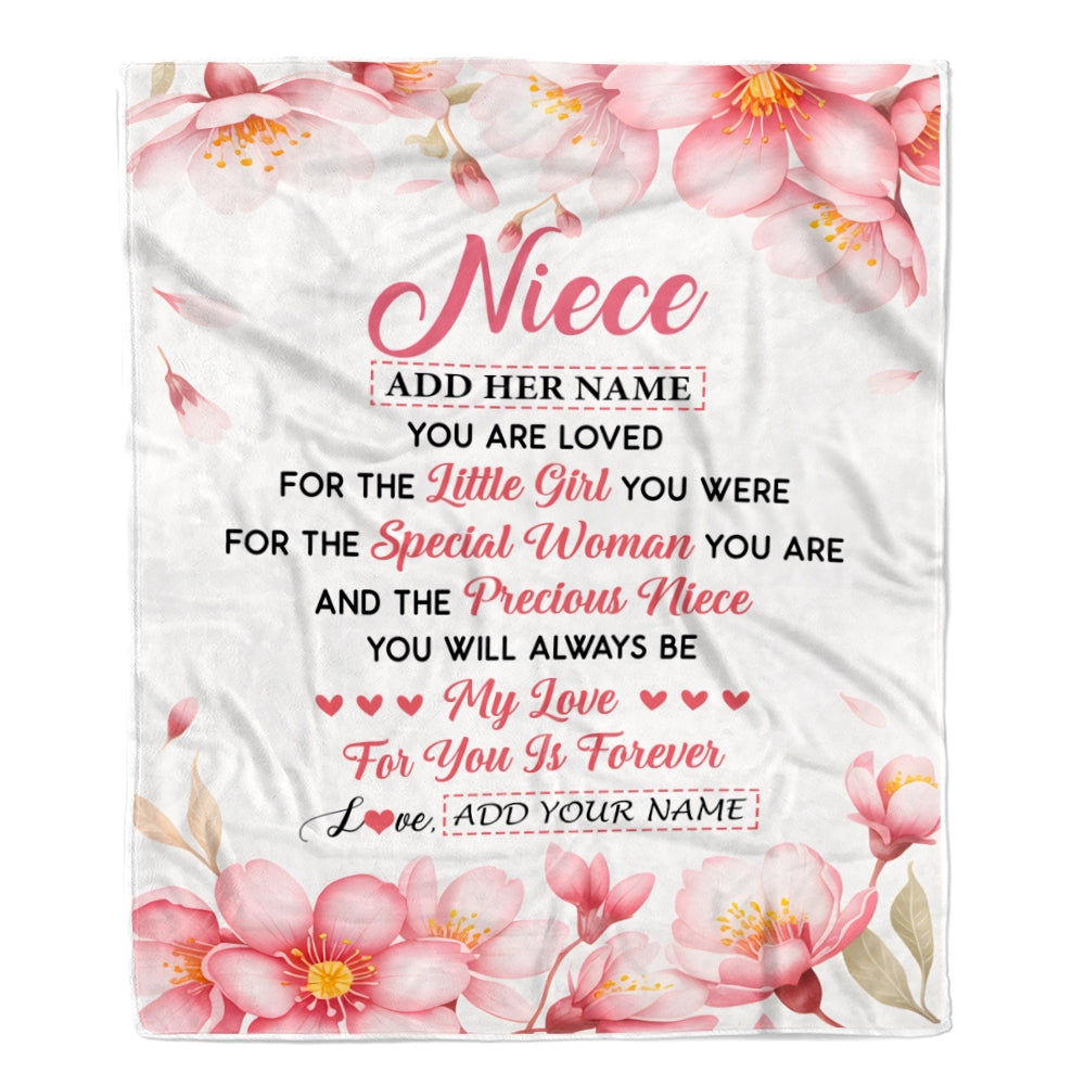 Personalized To My Niece Gifts From Aunt Uncle Blanket Special Women Birthday Gifts For Niece Graduation Wedding Valentines Christmas Custom Fleece Blanket | teecentury