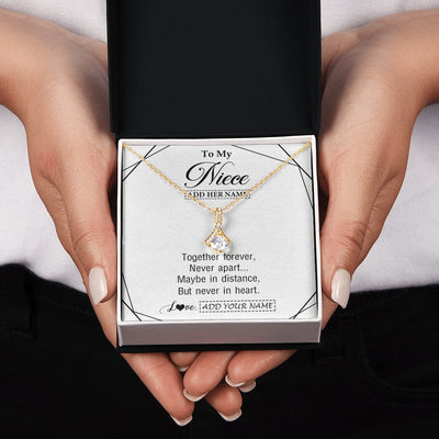 Alluring Beauty Necklace 18K Yellow Gold Finish | 2 | Personalized To My Niece Gifts From Aunt Uncle Necklace Together Forever With Heartfelt Message Niece Birthday Graduation Christmas Gift Box Message Card | https://teecentury.