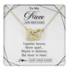 Interlocking Hearts Necklace 18K Yellow Gold Finish | 1 | Personalized To My Niece Gifts From Aunt Uncle Necklace Together Forever With Heartfelt Message Niece Birthday Graduation Christmas Gift Box Message Card | https://teecentury.