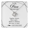 Love Knot Necklace 14K White Gold Finish | 1 | Personalized To My Niece Gifts From Aunt Uncle Necklace Together Forever With Heartfelt Message Niece Birthday Graduation Christmas Gift Box Message Card | https://teecentury.