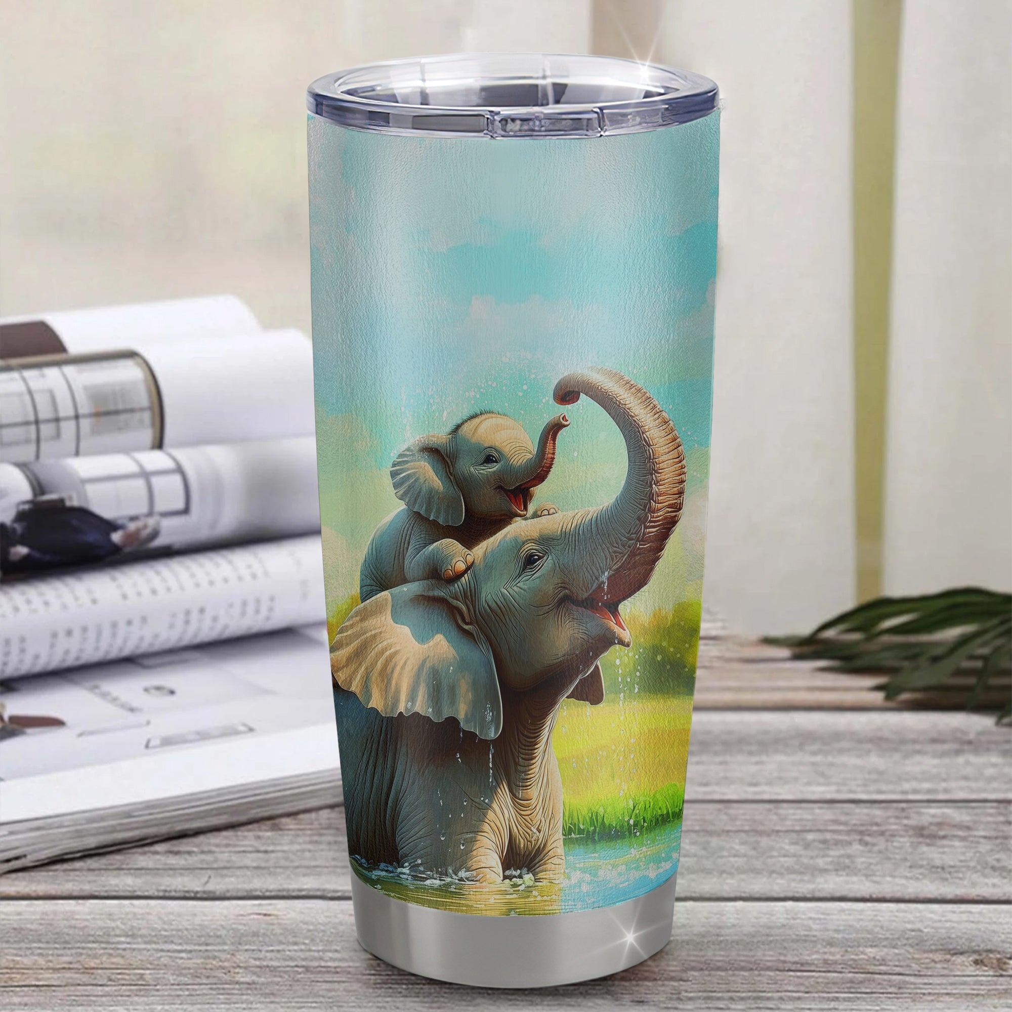 Personalized To My Niece Gifts From Aunt Uncle Tumbler Don't Give Up Elephant Gifts For Niece Birthday Graduation Christmas Custom Stainless Steel Travel Mug | teecentury