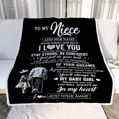 Personalized To My Niece Gifts From Uncle Blanket Never Forget How Much I Love You Niece Birthday Graduation Christmas Customized Fleece Throw Blanket | teecentury