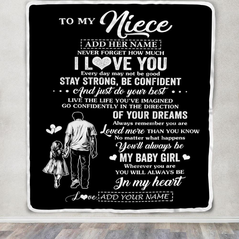Personalized To My Niece Gifts From Uncle Blanket Never Forget How Much I Love You Niece Birthday Graduation Christmas Customized Fleece Throw Blanket | teecentury