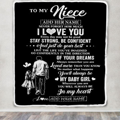 Personalized To My Niece Gifts From Uncle Blanket Never Forget How Much I Love You Niece Birthday Graduation Christmas Customized Fleece Throw Blanket | teecentury