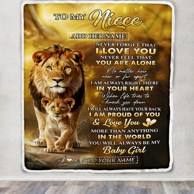 Personalized To My Niece Gifts From Uncle Blanket Never Forget That I Love You Lion Niece Birthday Gifts Graduation Christmas Custom Fleece Throw Blanket | teecentury