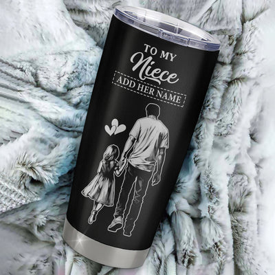 Personalized To My Niece Gifts From Uncle Tumbler Never Forget How Much I Love You Niece Birthday Graduation Christmas Gift Custom Stainless Steel Travel Mug | teecentury