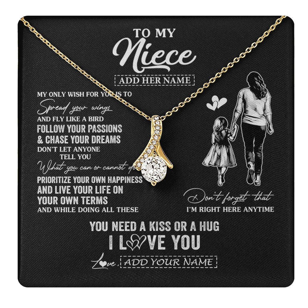 Alluring Beauty Necklace 18K Yellow Gold Finish | 1 | Personalized To My Niece Gifts Necklace From Aunt Auntie My Only Wish For You Niece Birthday Gifts Graduation Christmas Customized Gift Box Message Card | teecentury.myshopify