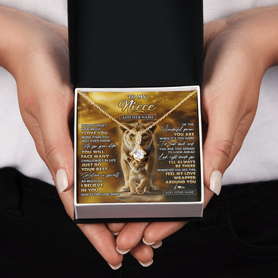 Alluring Beauty Necklace 18K Yellow Gold Finish | 2 | Personalized To My Niece Gifts Necklace From Aunt Auntie Never Forget How Much I Love You Lion Niece Birthday Gifts Christmas Custom Gift Box Message Card | https://teecentury.