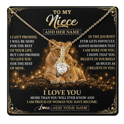 Alluring Beauty Necklace 18K Yellow Gold Finish | 1 | Personalized To My Niece Gifts Necklace From Aunt Auntie To Niece Birthday Gifts Love You Forever Lion Graduation Christmas Custom Gift Box Message Card | https://teecentury.