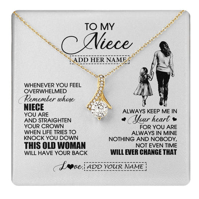 Alluring Beauty Necklace 18K Yellow Gold Finish | 1 | Personalized To My Niece Gifts Necklace From Aunt Auntie Whenever Woman Unique Birthday Gifts For Niece Graduation Christmas Customized Gift Box Message Card | teecentury.myshopify