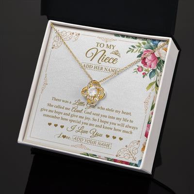 Love Knot Necklace 18K Yellow Gold Finish | 2 | Personalized To My Niece Gifts Necklace From Aunt Filled With My Love Niece Birthday Gifts Graduation Wedding Valentines Christmas Gift Box Message Card | https://teecentury.