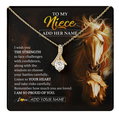 Alluring Beauty Necklace 18K Yellow Gold Finish | 1 | Personalized To My Niece Gifts Necklace From Aunt Uncle Auntie I Wish You The Strength Horse Niece Birthday Gifts Christmas Graduation Gift Box Message Card | https://teecentury.