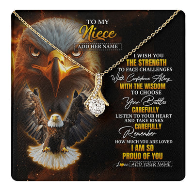 Alluring Beauty Necklace 18K Yellow Gold Finish | 1 | Personalized To My Niece Gifts Necklace From Aunt Uncle I Wish You The Strength Eagle Niece Birthday Gifts Christmas Graduation Custom Gift Box Message Card | https://teecentury.