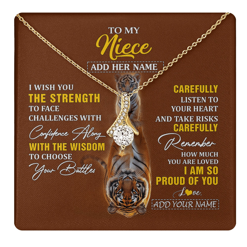 Alluring Beauty Necklace 18K Yellow Gold Finish | 1 | Personalized To My Niece Gifts Necklace From Aunt Uncle I Wish You The Strength Tiger Niece Birthday Gifts Christmas Graduation Custom Gift Box Message Card | https://teecentury.