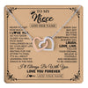 Interlocking Hearts Necklace Stainless Steel & Rose Gold Finish | 1 | Personalized To My Niece Gifts Necklace From Aunt Uncle Never Forget How Much I Love You Niece Birthday Gifts Christmas Customized Gift Box Message Card | https://teecentury.