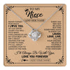 Love Knot Necklace 14K White Gold Finish | 1 | Personalized To My Niece Gifts Necklace From Aunt Uncle Never Forget How Much I Love You Niece Birthday Gifts Christmas Customized Gift Box Message Card | https://teecentury.
