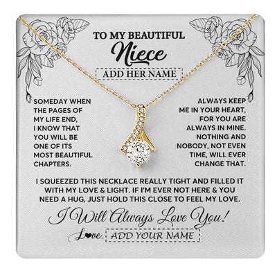 Alluring Beauty Necklace 18K Yellow Gold Finish | 1 | Personalized To My Niece Gifts Necklace From Aunt Uncle Someday When The Pages Birthday Gifts Niece Christmas Graduation Custom Jewelry Gift Box Message Card | https://teecentury.
