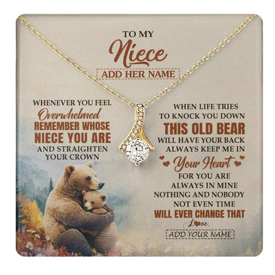 Alluring Beauty Necklace 18K Yellow Gold Finish | 1 | Personalized To My Niece Gifts Necklace From Aunt Uncle Whenever Bear Unique Birthday Gifts For Niece Graduation Christmas Customized Gift Box Message Card | teecentury.myshopify