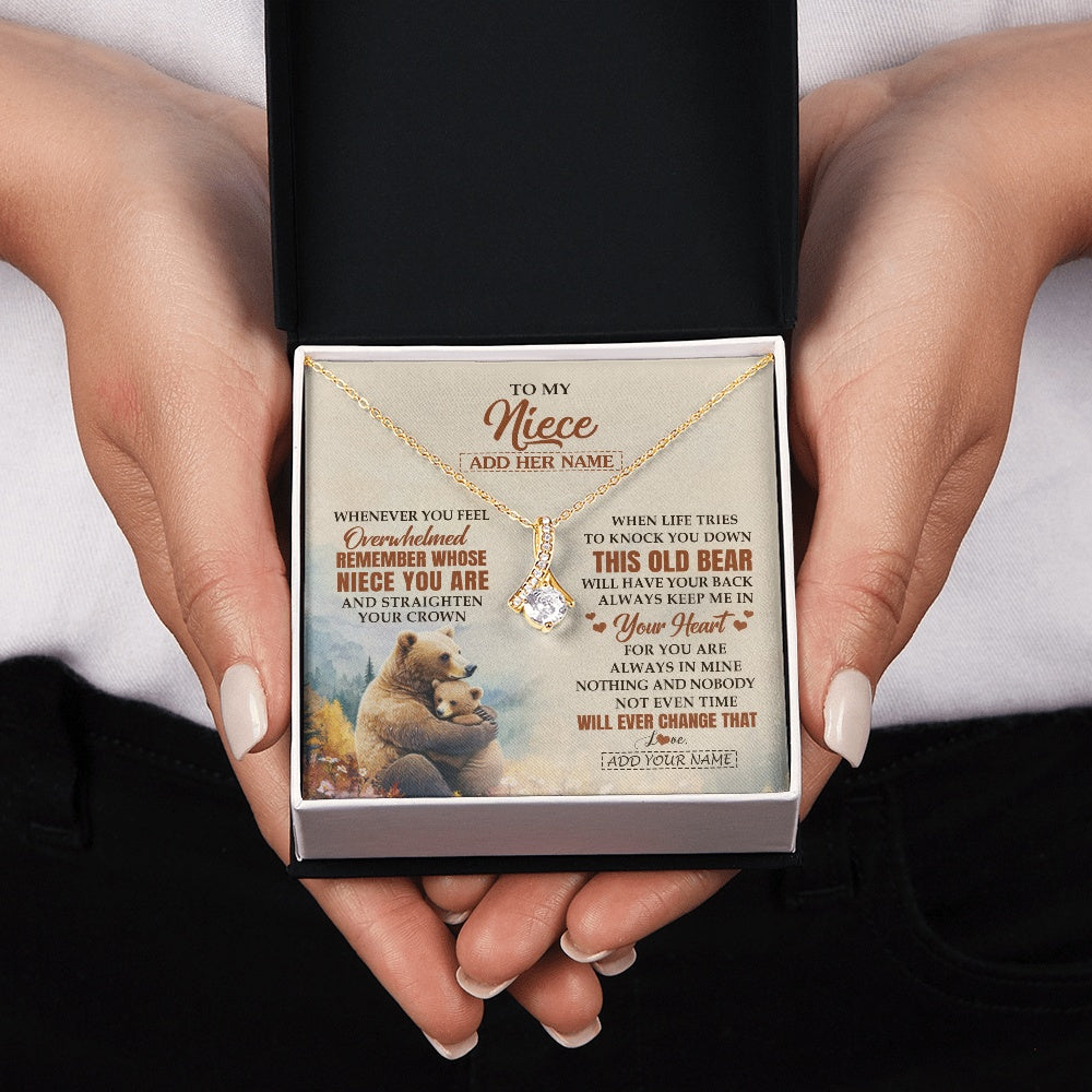 Alluring Beauty Necklace 18K Yellow Gold Finish | 2 | Personalized To My Niece Gifts Necklace From Aunt Uncle Whenever Bear Unique Birthday Gifts For Niece Graduation Christmas Customized Gift Box Message Card | teecentury.myshopify