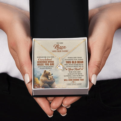 Alluring Beauty Necklace 18K Yellow Gold Finish | 2 | Personalized To My Niece Gifts Necklace From Aunt Uncle Whenever Bear Unique Birthday Gifts For Niece Graduation Christmas Customized Gift Box Message Card | teecentury.myshopify