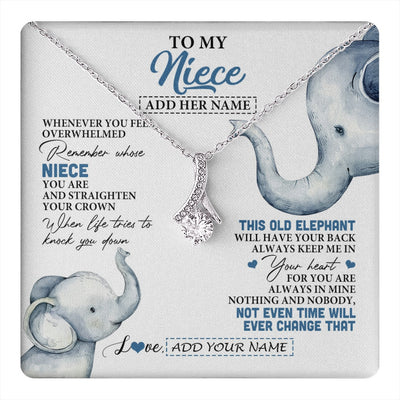 Alluring Beauty Necklace 14K White Gold Finish | 1 | Personalized To My Niece Gifts Necklace From Aunt Uncle Whenever Elephant Unique Birthday Gifts For Niece Graduation Christmas Custom Gift Box Message Card | teecentury.myshopify