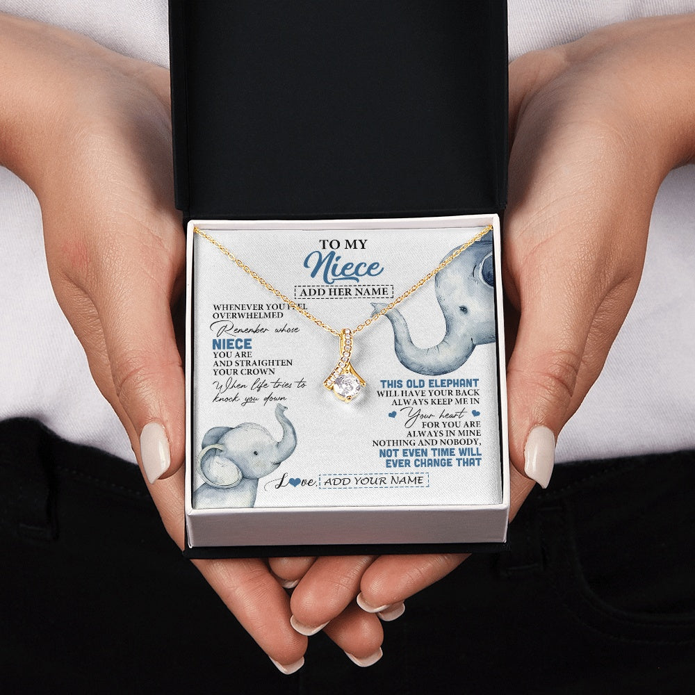 Alluring Beauty Necklace 18K Yellow Gold Finish | 2 | Personalized To My Niece Gifts Necklace From Aunt Uncle Whenever Elephant Unique Birthday Gifts For Niece Graduation Christmas Custom Gift Box Message Card | teecentury.myshopify