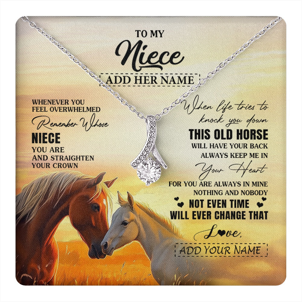 Alluring Beauty Necklace 14K White Gold Finish | 1 | Personalized To My Niece Gifts Necklace From Aunt Uncle Whenever Horse Unique Birthday Gifts For Niece Graduation Christmas Customized Gift Box Message Card | teecentury.myshopify