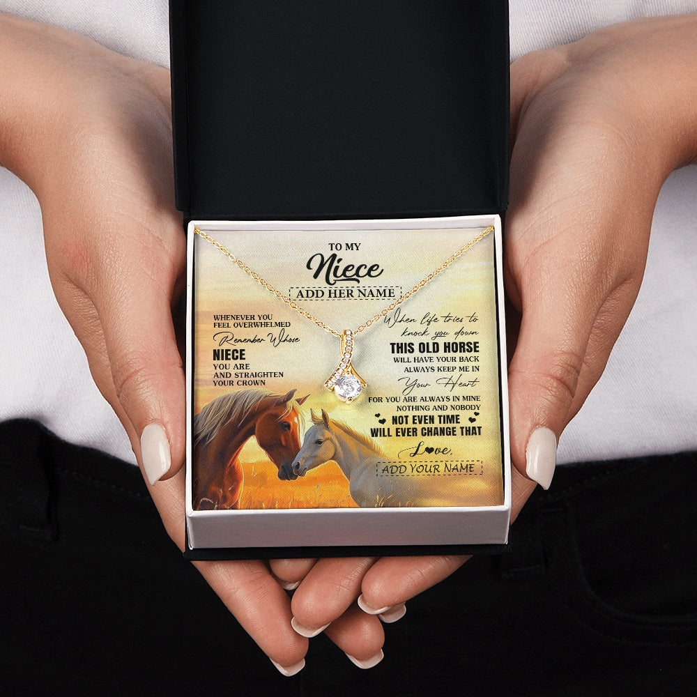 Alluring Beauty Necklace 18K Yellow Gold Finish | 2 | Personalized To My Niece Gifts Necklace From Aunt Uncle Whenever Horse Unique Birthday Gifts For Niece Graduation Christmas Customized Gift Box Message Card | teecentury.myshopify