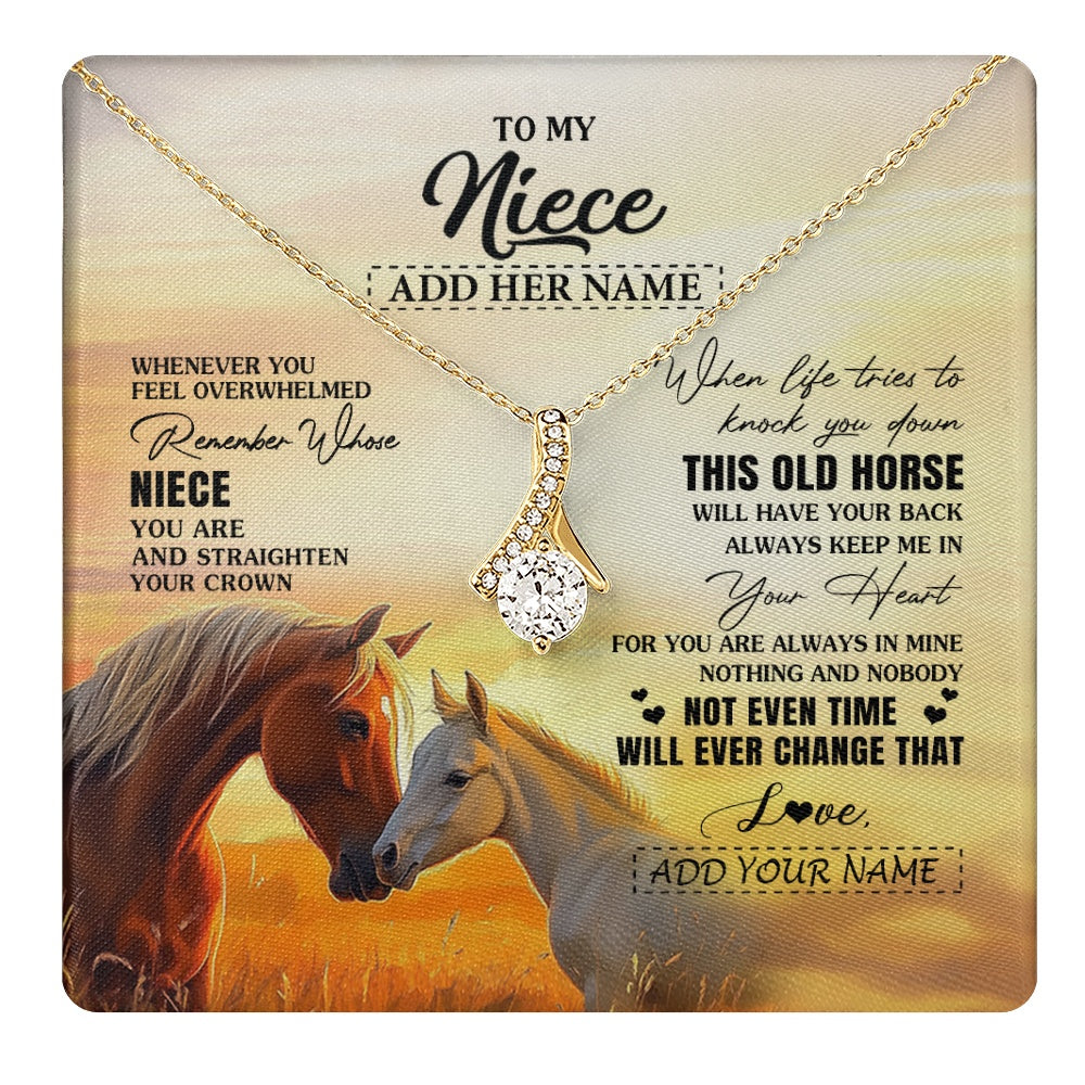 Alluring Beauty Necklace 18K Yellow Gold Finish | 1 | Personalized To My Niece Gifts Necklace From Aunt Uncle Whenever Horse Unique Birthday Gifts For Niece Graduation Christmas Customized Gift Box Message Card | teecentury.myshopify