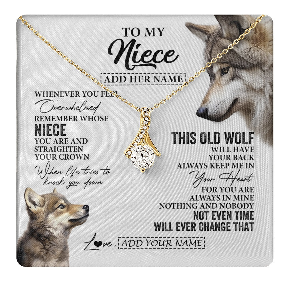 Alluring Beauty Necklace 18K Yellow Gold Finish | 1 | Personalized To My Niece Gifts Necklace From Aunt Uncle Whenever Wolf Unique Birthday Gifts For Niece Graduation Christmas Custom Gift Box Message Card | https://teecentury.