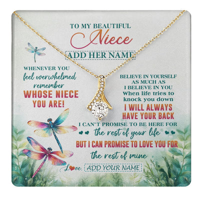 Alluring Beauty Necklace 18K Yellow Gold Finish | 1 | Personalized To My Niece Gifts Necklace From Aunt Uncle Whenever You Feel Dragonfly Niece Birthday Gifts Graduation Christmas Custom Gift Box Message Card | https://teecentury.