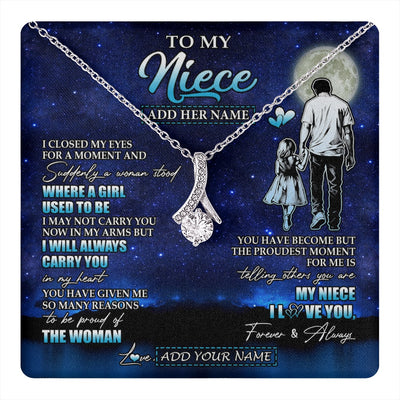 Alluring Beauty Necklace 14K White Gold Finish | 1 | Personalized To My Niece Gifts Necklace From Uncle I Closed My Eyes For A Moment Niece Birthday Graduation Christmas Customized Gift Box Message Card | teecentury.myshopify