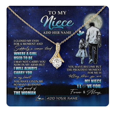 Alluring Beauty Necklace 18K Yellow Gold Finish | 1 | Personalized To My Niece Gifts Necklace From Uncle I Closed My Eyes For A Moment Niece Birthday Graduation Christmas Customized Gift Box Message Card | teecentury.myshopify