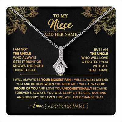 Alluring Beauty Necklace 14K White Gold Finish | 1 | Personalized To My Niece Gifts Necklace From Uncle Meaningful Family Jewelry Birthday Gifts For Niece Graduation Christmas Custom Gift Box Message Card | https://teecentury.